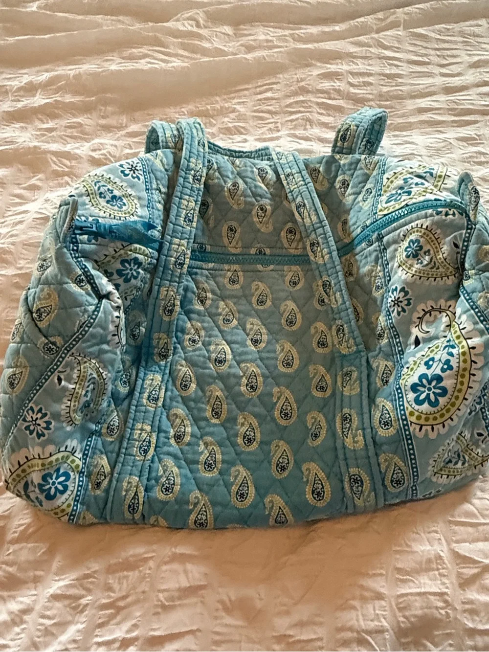 Vera Bradley Quilted Paisley Tote Bag in Light Blue